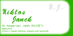 miklos janek business card